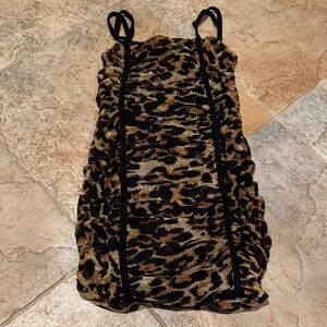 Cheryl kids Leopard Print Ruched Dress